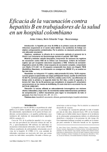 Eficacia de la vacunación contra hepatitis Β en trabajadores de la