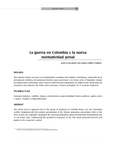 La guerra en Colombia y la nueva normatividad penal