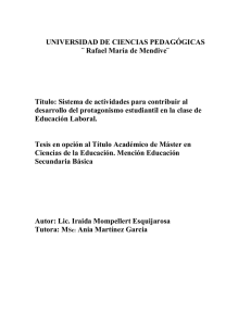 UNIVERSIDAD DE CIENCIAS PEDAGÓGICAS ¨ Rafael María de