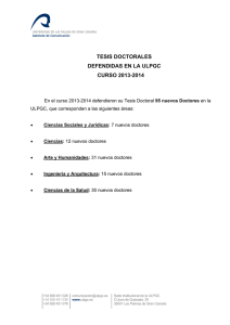 Listado de Tesis Doctorales defendidas en el Curso 2013-2014