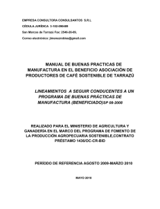 Manual de buenas prácticas de manufactura en el beneficio