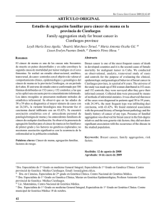 ARTÍCULO ORIGINAL Estudio de agregación familiar para cáncer