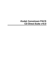 Kodak Carestream PACS CD Direct Suite v10
