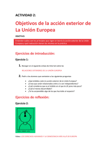 ACTIVIDAD 2: Objetivos de la acción exterior de La Unión Europea