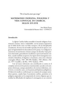 Matrimonio indígena, poliginia y vida conyugal en Charcas, siglos