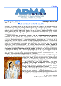 María nos invita a vivir la oración - Casa Madre SDB Torino