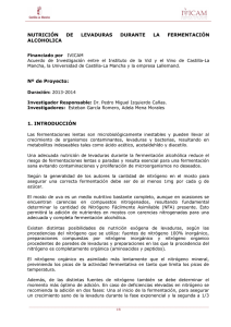 Nutrición de levaduras durante la fermentación alcohólica