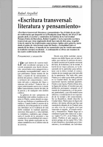 Rafael Argullol «Escritura transversal: literatura y pensamiento