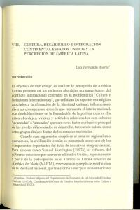 VllI. EI objetivo de este ensayo es analizar Ia percepción de América