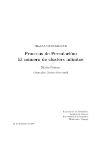 Procesos de Percolación: El número de clusters infinitos