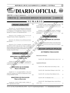 7 JULIO Diario 2004.indd - Diario Oficial de la República de El