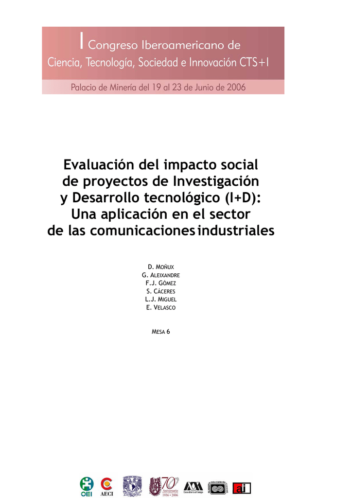 Evaluación De Impacto Social De Proyectos De I+D