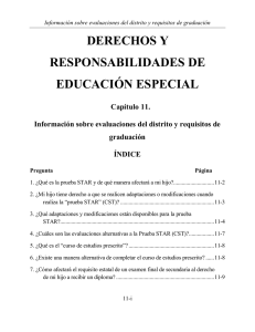 Capítulo 11. Información sobre evaluaciones del distrito y requisitos