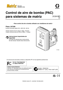 312418D, Pump Air Control (PAC) for Matrix Systems, Spanish