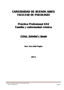 Crisis, Soledad y Apego. - Facultad de Psicología