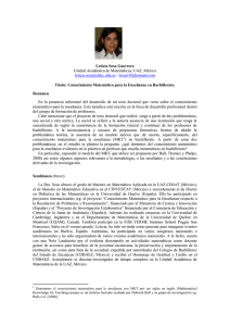 Leticia Sosa Guerrero Unidad Académica de Matemáticas, UAZ