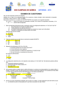 XXIX OLIMPIADA DE QUÍMICA ASTURIAS – 2015