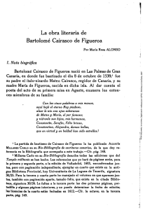 La obra literaria de Bartolomé Cairasco de Figueroa