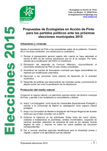 Propuestas electorales de Ecologistas en Acción de Pinto