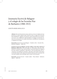 Josemaría Escrivá de Balaguer y el colegio de las Escuelas