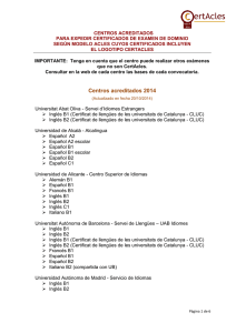 Lista de exámenes acreditados por ACLES 2014
