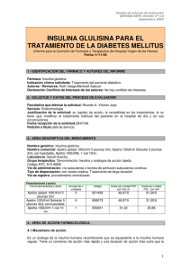 informe de insulina glulisina - Hospital Universitario Virgen de las