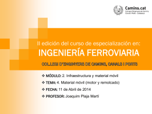 I edició del curs d`especialització en: ENGINYERIA FERROVIÀRIA