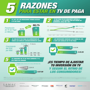 5 Razones para estar en TV de Paga - LAMAC Mexico