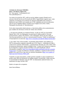e-mail enviado por Jesús García Blanca al Plan Nacional del sida