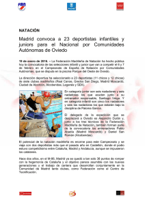 Madrid convoca a 23 deportistas infantiles y juniors para el Nacional