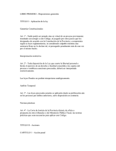 LIBRO PRIMERO - Disposiciones generales TITULO I