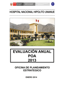 Evaluación POA Anual 2013 - Hospital Nacional Hipólito Unanue