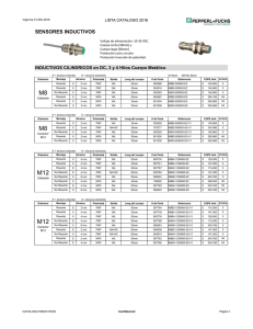 Lista catálogo precios sensores inductivos