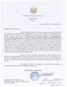 Ministerio de Relaciones Exteriores Hugo Martínez Ministro
