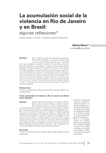 Social accumulation of violence in Rio de Janeiro and Brazil: some