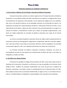 Principios Generales de Gobierno Corporativo de Banco de Chile