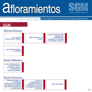 Año VI, Num. 50, abril 2007. - Servicio Geológico Mexicano