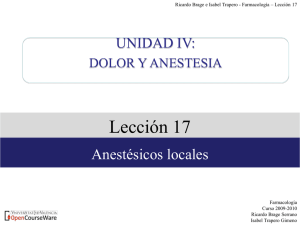 lección 17. anestesicos locales - OCW-UV