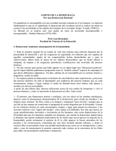 Límites de la democracia. Por una democracia racional.