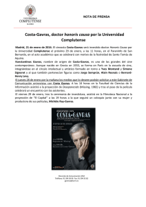 Costa-Gavras, doctor honoris causa por la Universidad Complutense