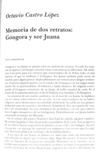 Octavio Castro López Memoria de dos retratos: Góngora y sor Juana
