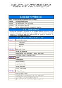 Etiqueta y Protocolo - Instituto Venezolano de Metodología