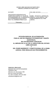 petición especial de autorización para el uso de cámaras