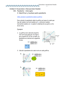 Unidad 2: Ecuaciones e Inecuaciones lineales III. Pendiente