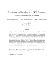 Evidencia de los Micro Datos del INPC Respecto al Proceso de