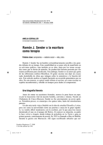 Ram&oacute;n J. Sender o la escritura como terapia