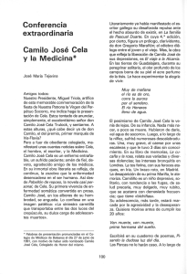 Conferencia extraordinaria Camilo José Cela y la Medicina*