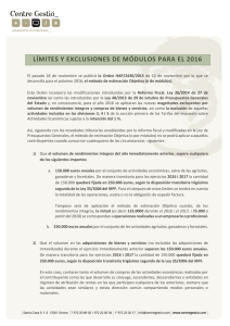 LÍMITES Y EXCLUSIONES DE MÓDULOS PARA EL 2016