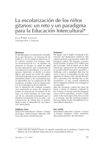 La escolarización de los niños gitanos un reto y un paradigma para