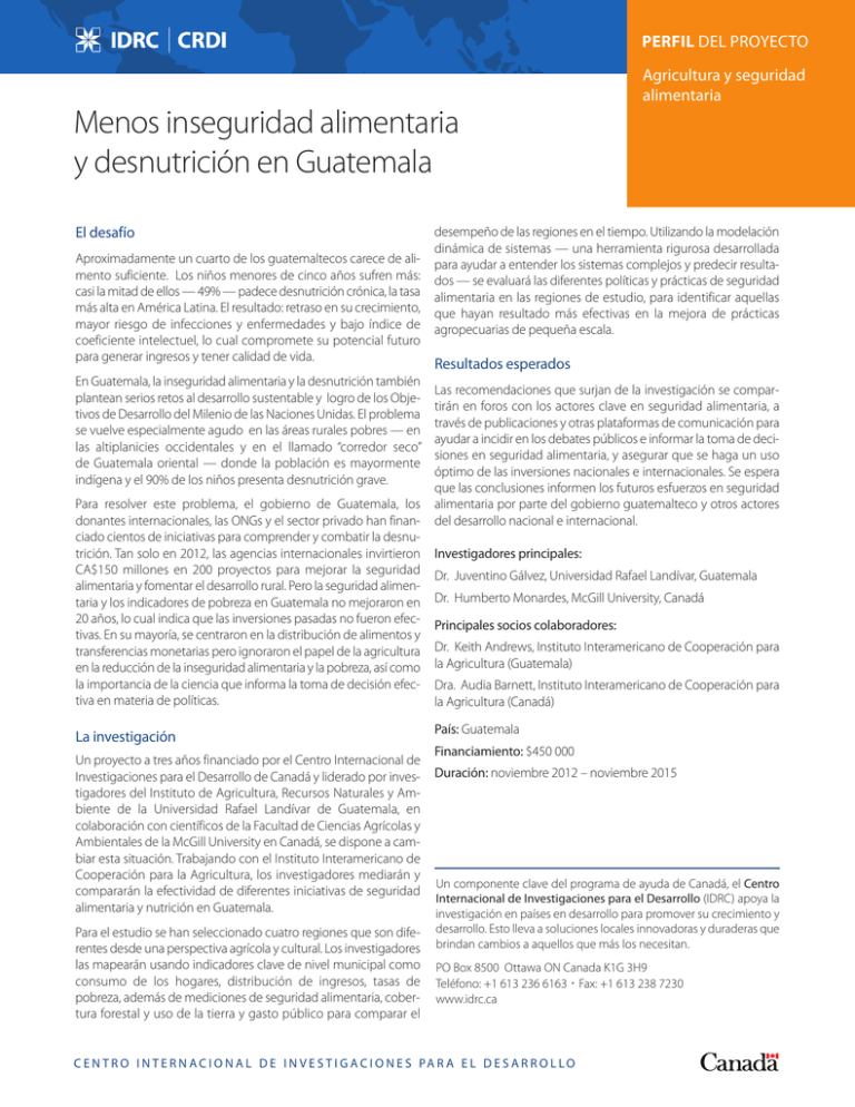 Menos Inseguridad Alimentaria Y Desnutrición En